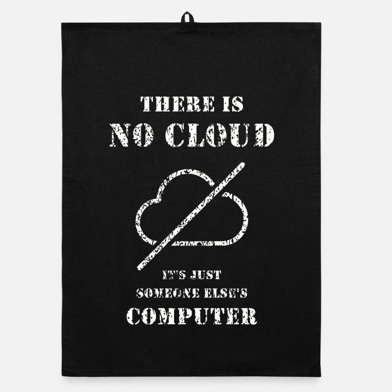 No Cloud – IT Humor Shirt Organic dish towel