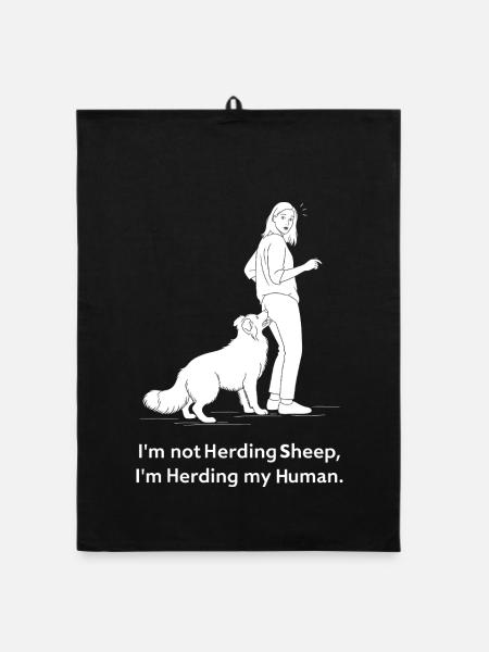I guard my human - Organic dish towel - black - Front