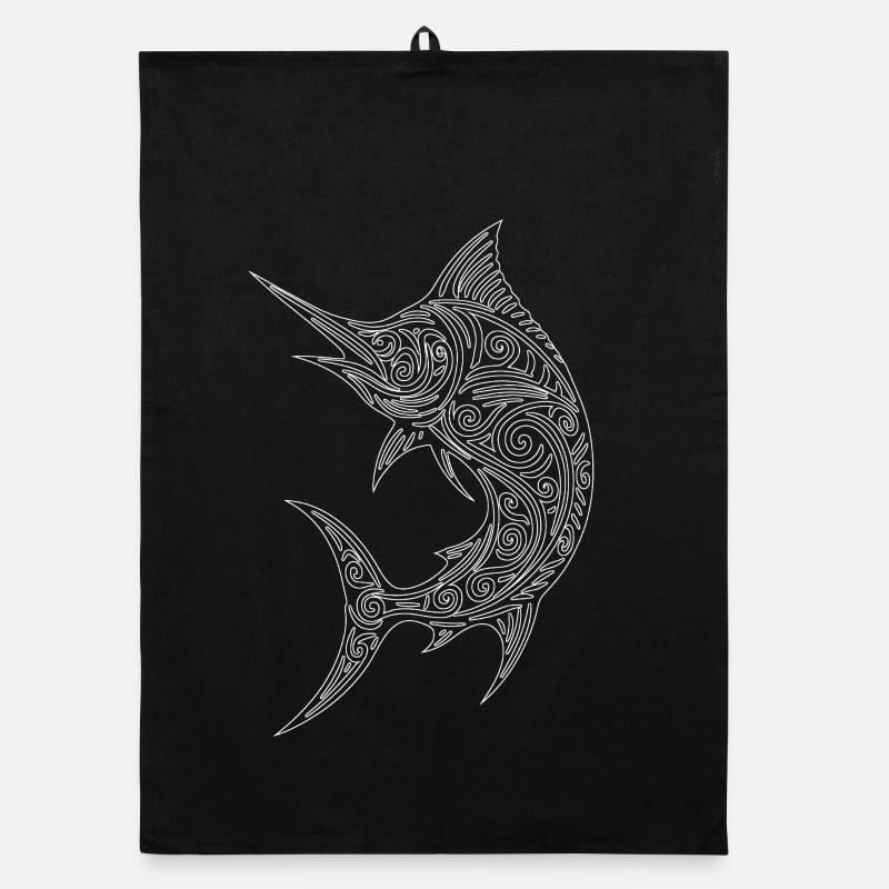 Blue Marlin Tribal  Organic Geschirrtuch