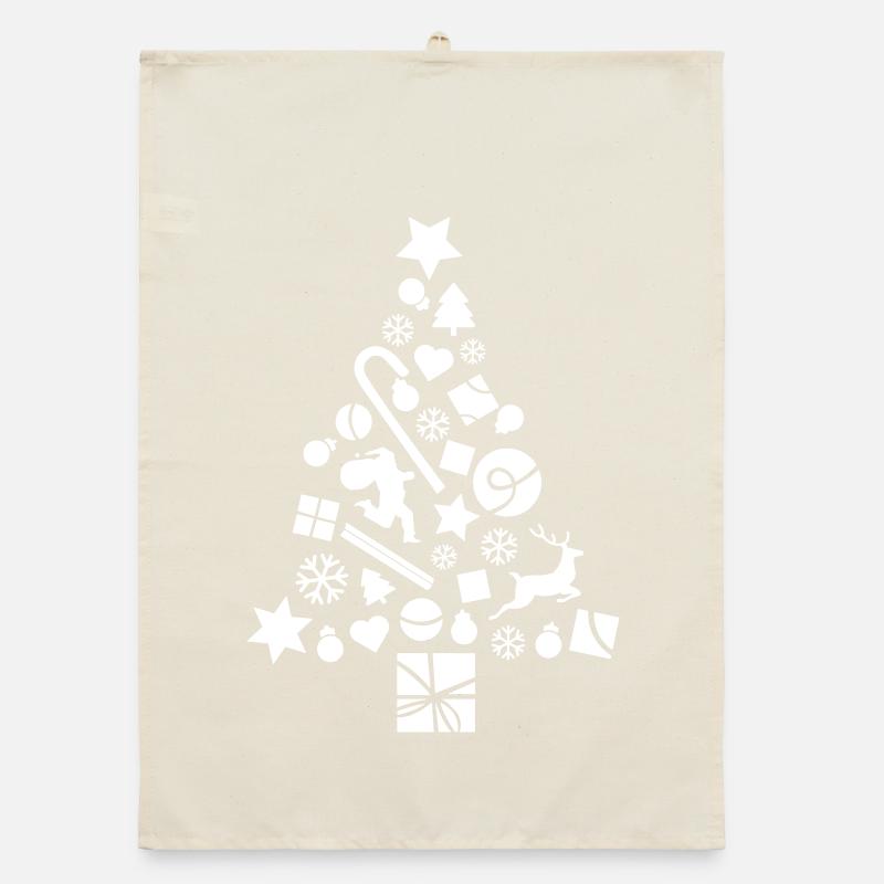 Decorated Christmas tree Organic dish towel