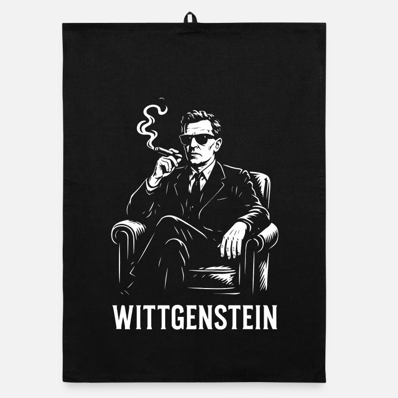 Wittgenstein philosopher Silhouette Smoking Organic dish towel