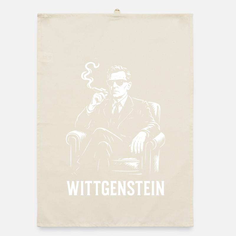 Wittgenstein philosopher Silhouette Smoking Organic dish towel