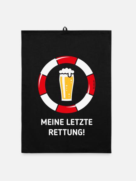 My last resort! (Beer / Willibecher / NEG) - Organic dish towel - black - Front