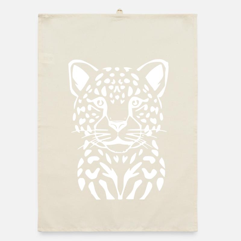Leopard T-shirt Geschenkidee Organic Geschirrtuch