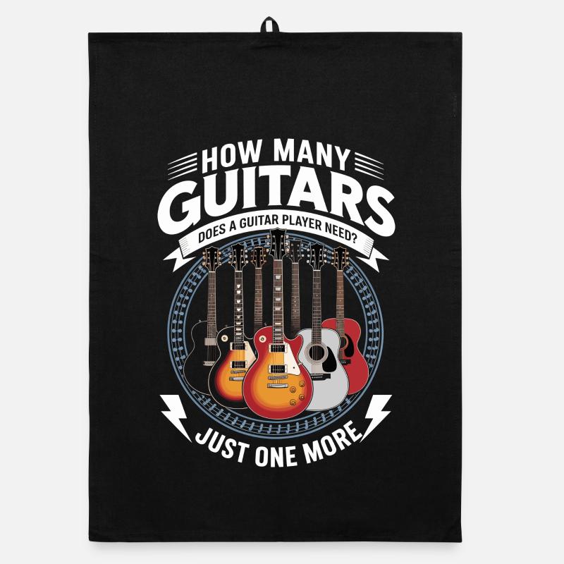 Gitarrist Gitarre - Organic Geschirrtuch - Schwarz