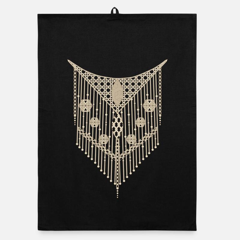 Fine macramé ornament with geometric details Organic dish towel
