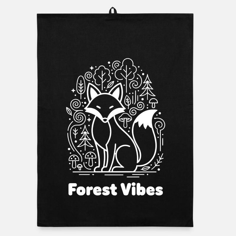 Forest fox in cloud forest Organic dish towel