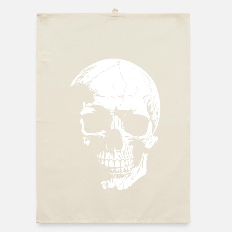 Schädel-High-Contrast Grafik Organic Geschirrtuch