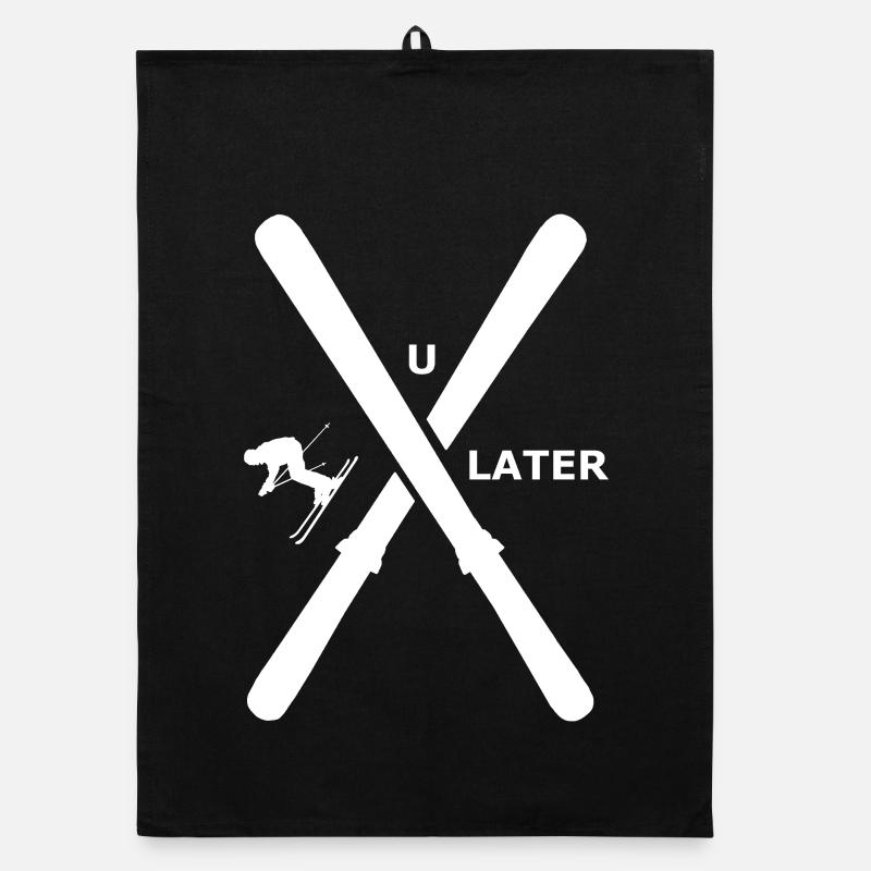 Skiing - Ski you later Organic dish towel