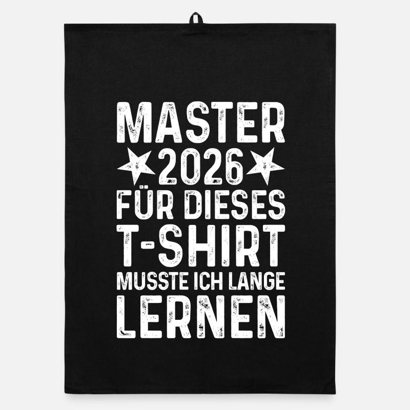 Master 2026 T-Shirt Spruch lange lernen Abschluss - Organic Geschirrtuch - Schwarz