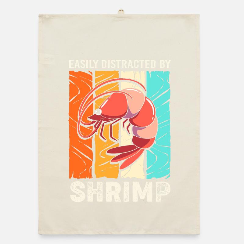 Krabbe Languste Meeresfrüchte Shrimp Organic Geschirrtuch