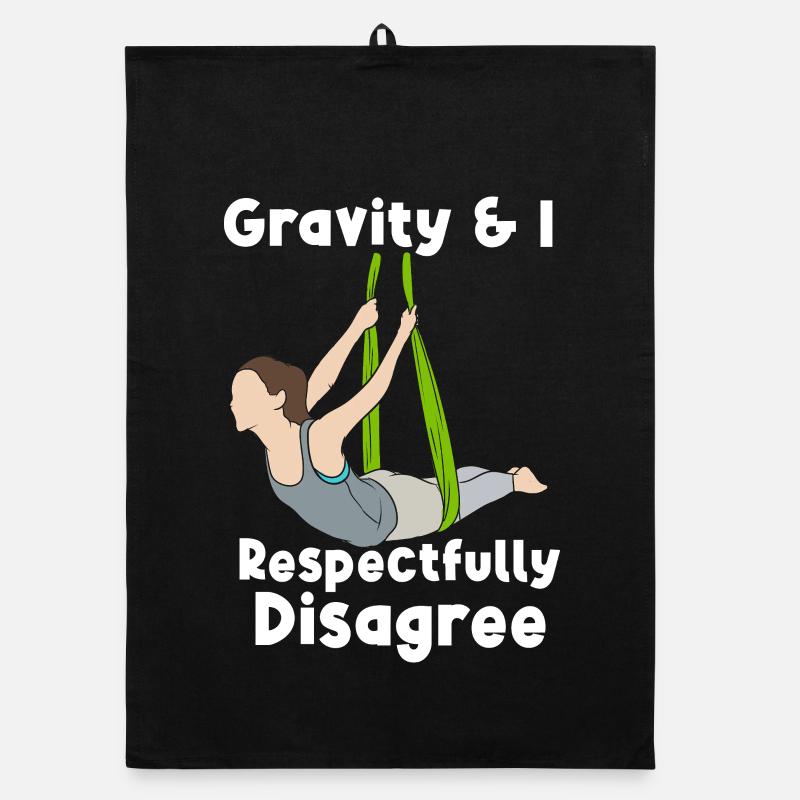 Funny Aerial Yoga Gravity Disagree Art Tee Organic Geschirrtuch