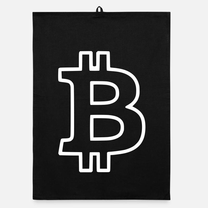 Contour du logo Bitcoin Minimaliste néon Torchon bio