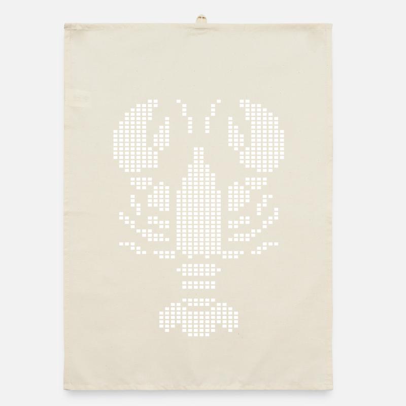 Pixel Lobster Emblem Mosaik Organic Geschirrtuch
