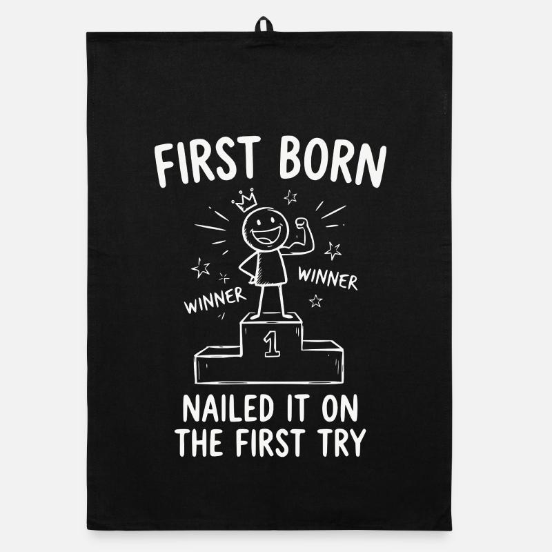  irst Born Nailed It On First Try Funny Sibling Organic Geschirrtuch