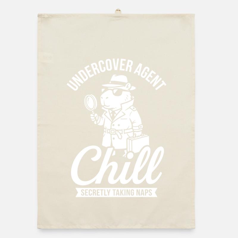 Undercover Agent Chill – Capybara Organic dish towel