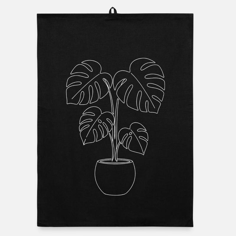 Botani Silhouette de plante Monstera minimaliste Torchon bio