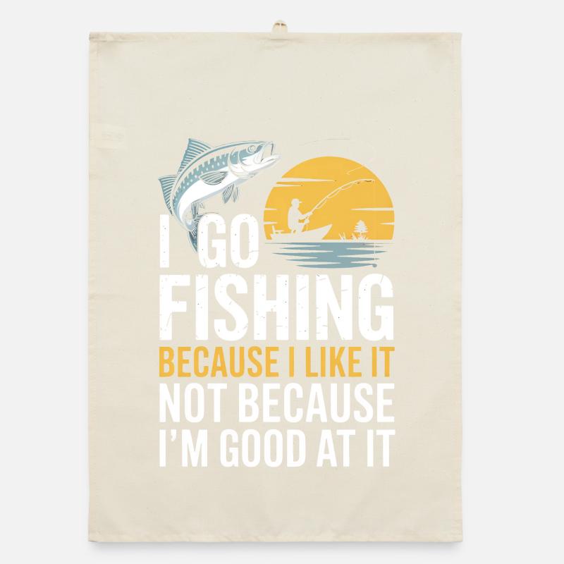 Citation de Je vais pêcher au coucher de soleil Tee Torchon bio