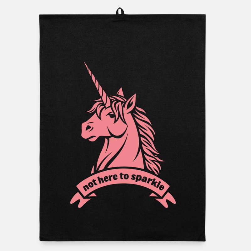 Pas là pour briller – Déclaration sur la licorne Torchon bio