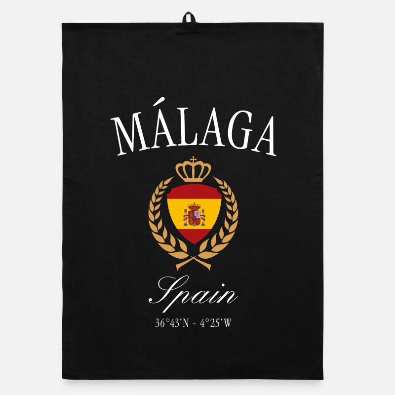 Málaga Spanien Wappen Krone – Reise Souvenir Organic Geschirrtuch