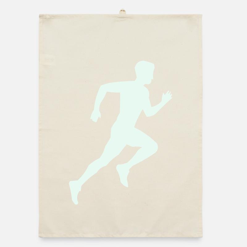 rennen_silhouette- Organic Geschirrtuch