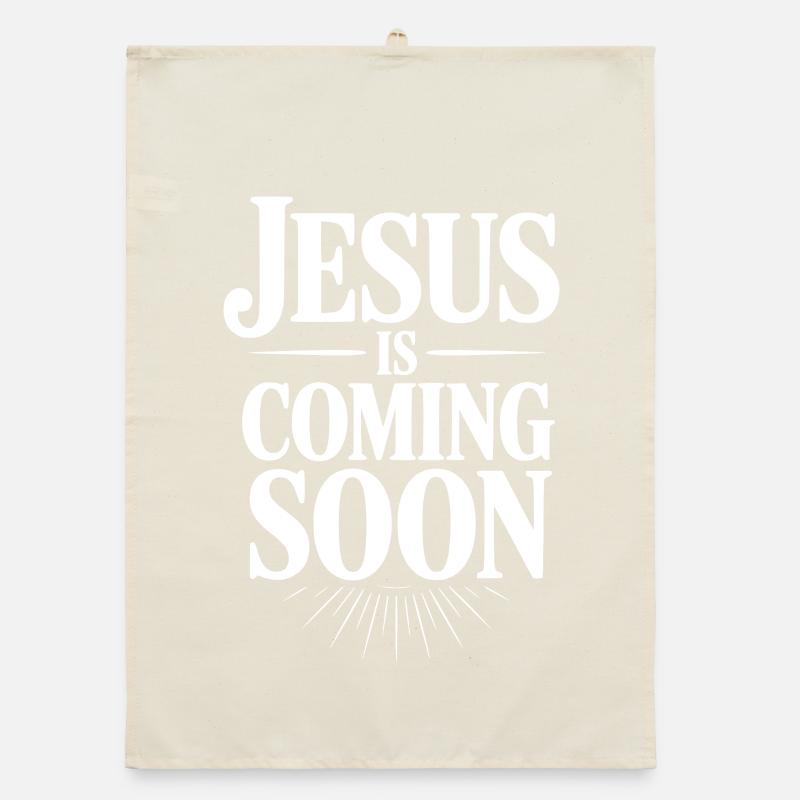 Jesus kommt bald Organic Geschirrtuch