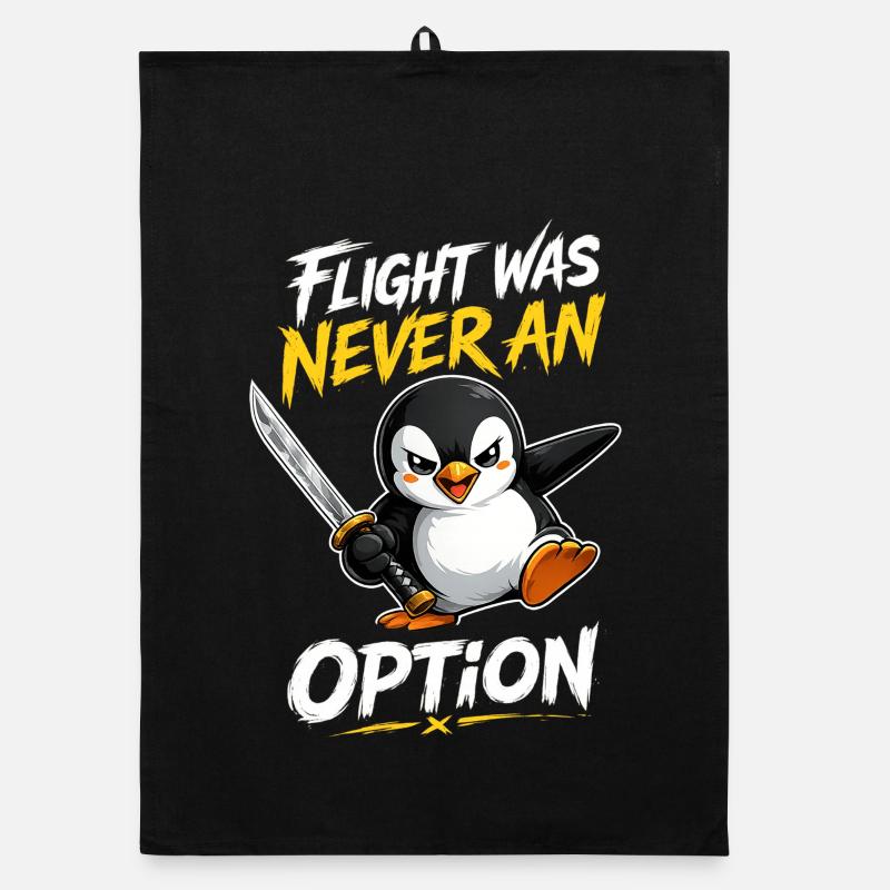 Flight Was Never An Option Penguin Brave Knife Organic dish towel