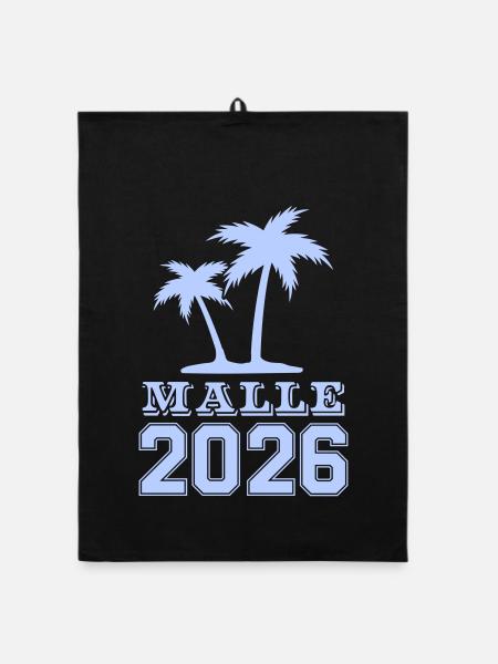 Malle Palmen 2026 - Organic Geschirrtuch - Schwarz - Vorne