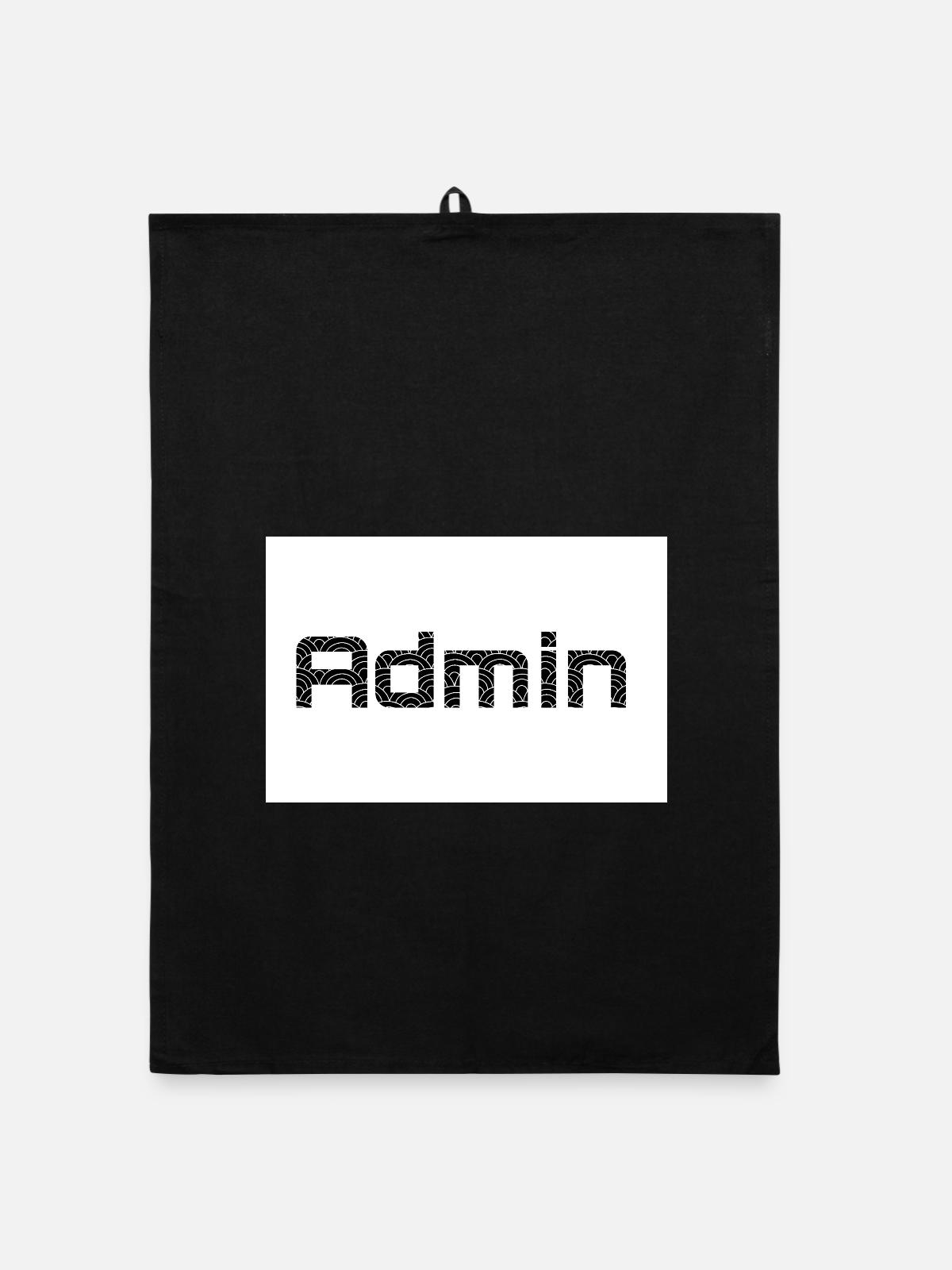 ADMIN Blackwords/WhiteBackround - Organic Geschirrtuch - Schwarz - Vorne