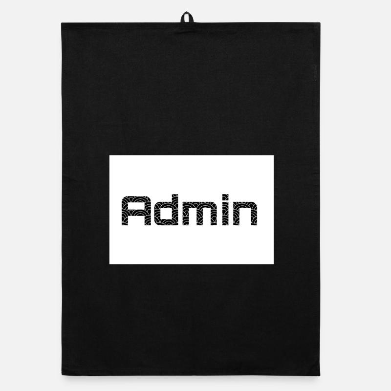ADMIN Blackwords/WhiteBackround - Organic Geschirrtuch - Schwarz