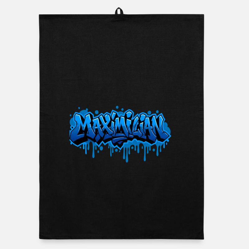 Graffiti MAXIMILIAN Name Gift Ideal Printabl Organic dish towel