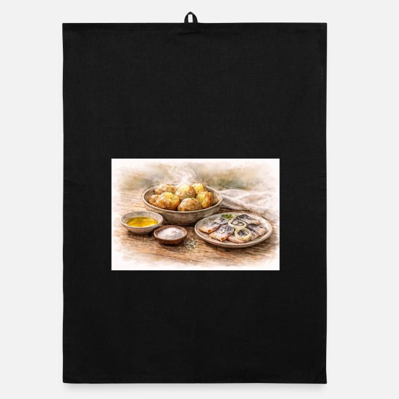 Jacket potatoes with herring Ukrainian Organic dish towel