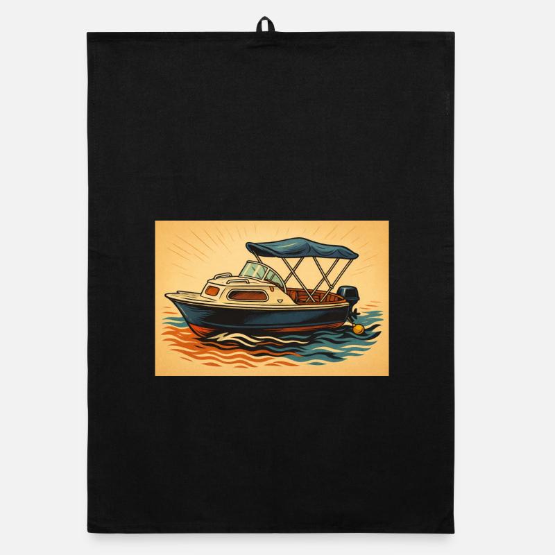 Motorboot Urlaubsfeeling Organic Geschirrtuch