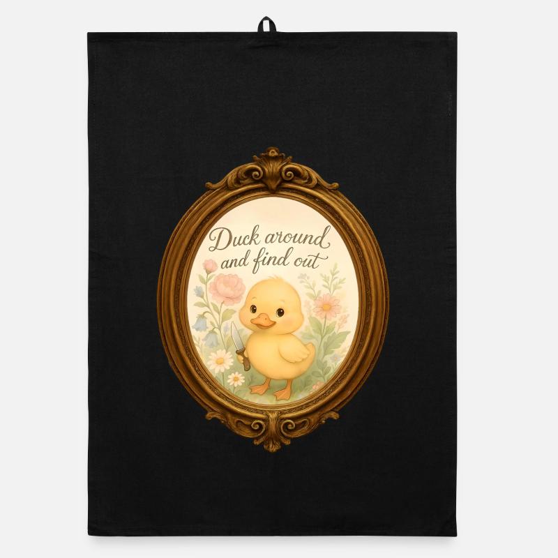 Canard aquarelle « Canard et découvre » - Meme Torchon bio