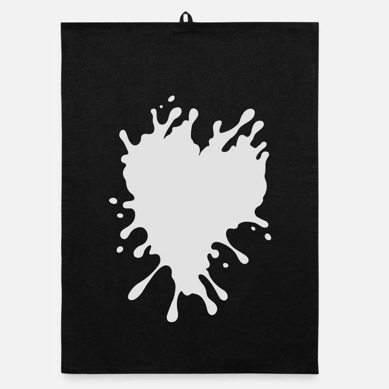 Splatter Heart Organic dish towel
