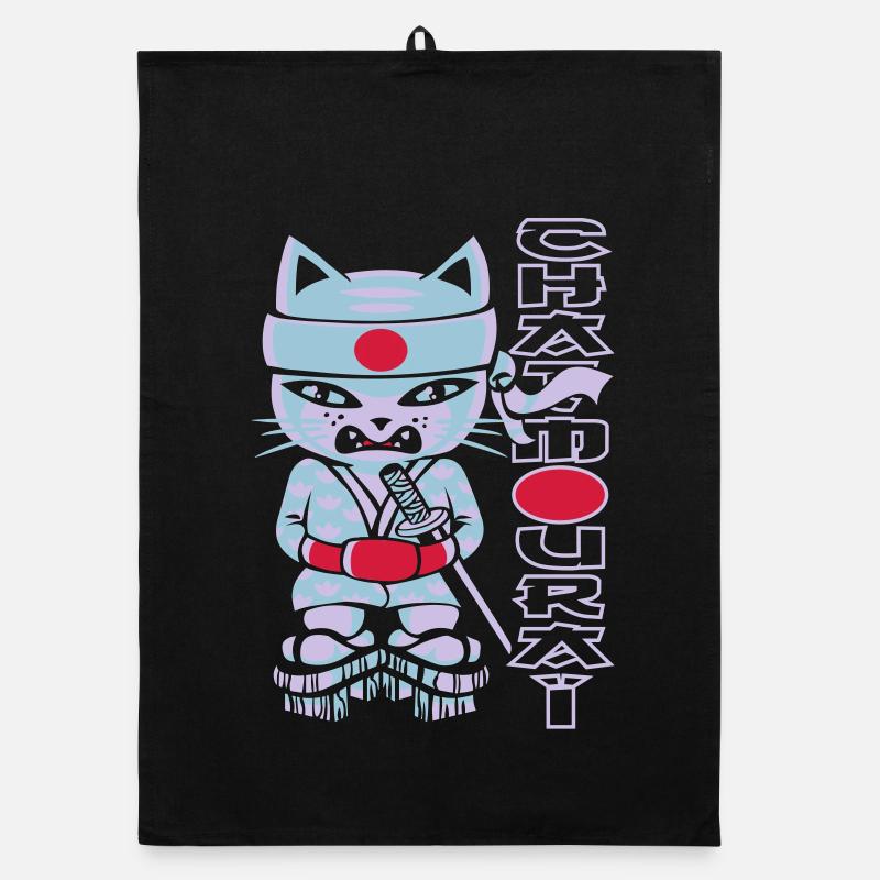 Chat mouraï flex - Organic dish towel - black
