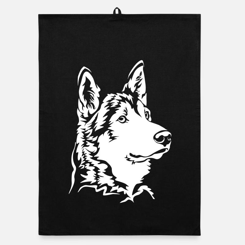 Tamaskan Head "Black Edition" Organic dish towel