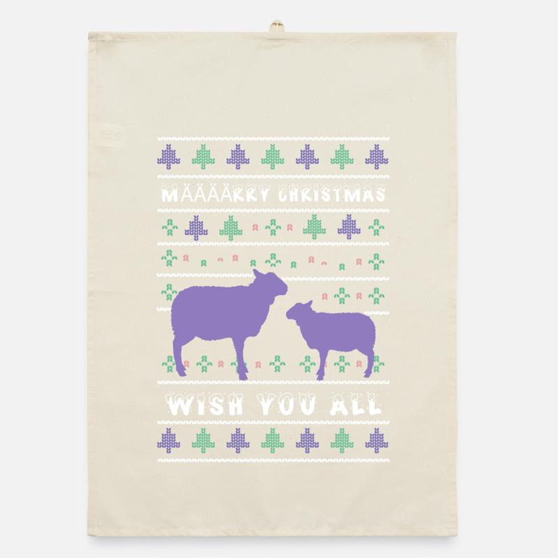 Määäärry Christmas Schafe Organic Geschirrtuch