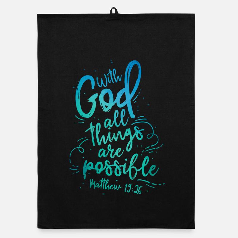 With God all things are possible Organic Geschirrtuch