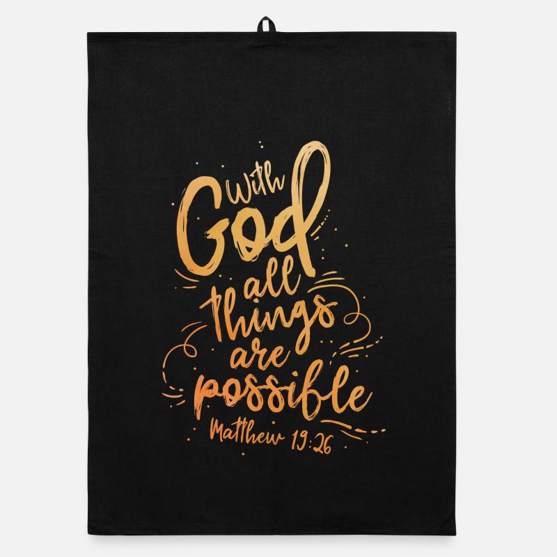With God all things are possible Organic Geschirrtuch