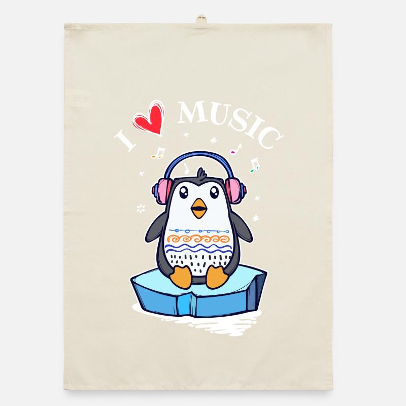 Herz Eis Pinguin Antarktis Tier Statement Vogel Organic Geschirrtuch