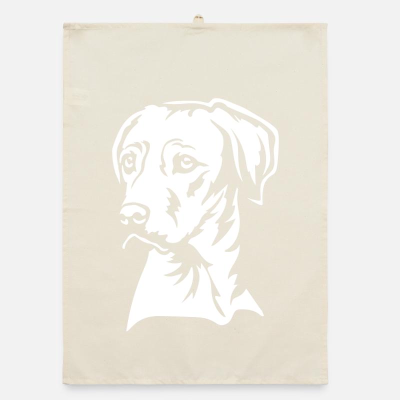 Rhodesian Ridgeback Kopf "Black Edition" Organic Geschirrtuch