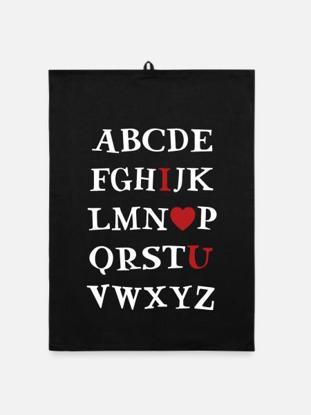 ABC I love you - Organic dish towel - black - Front