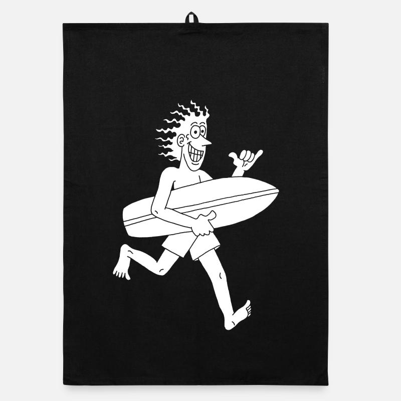 Impatient surfer (white) Organic dish towel