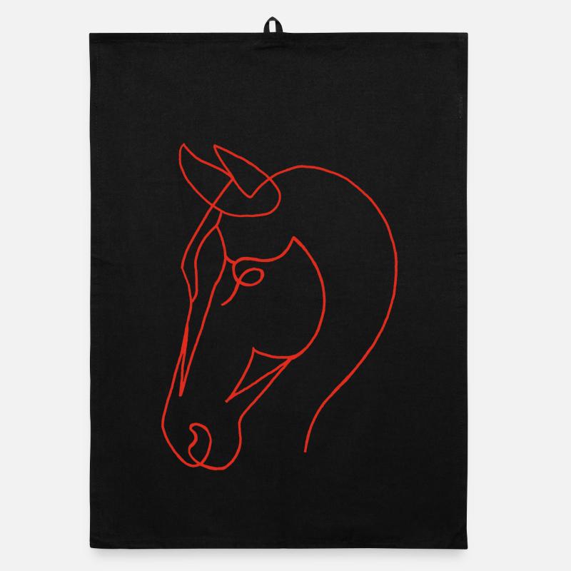 Esquisse du cheval rouge Torchon bio