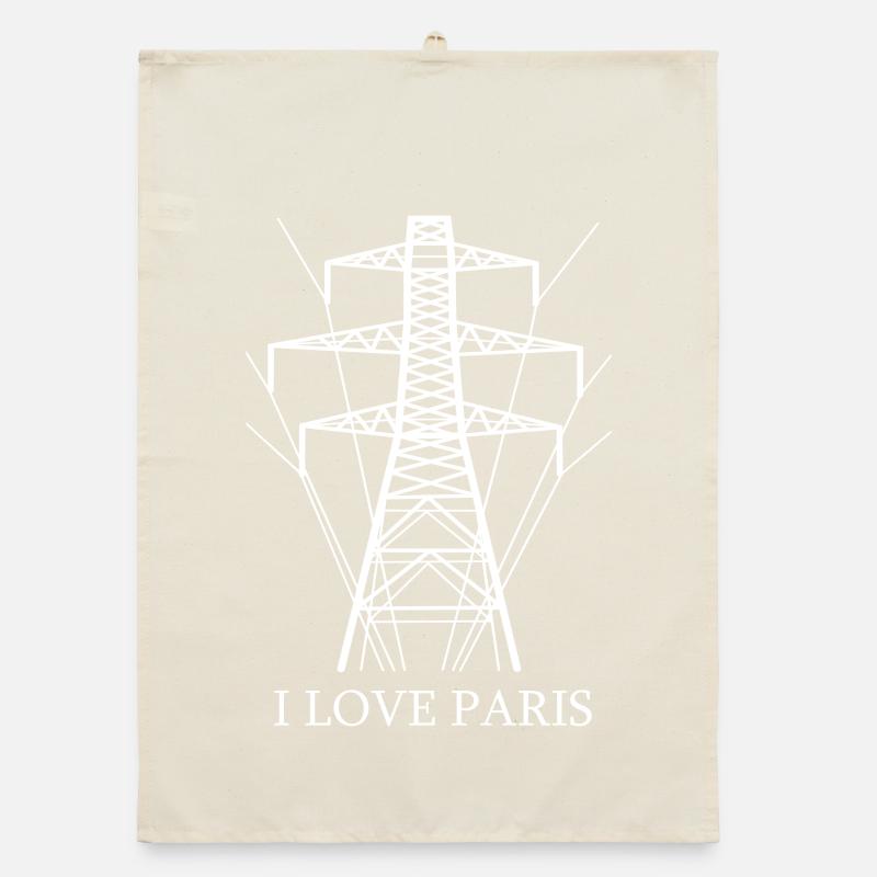 Ironique, j’adore Paris Tour Eiffel comme pôle électrique Torchon bio