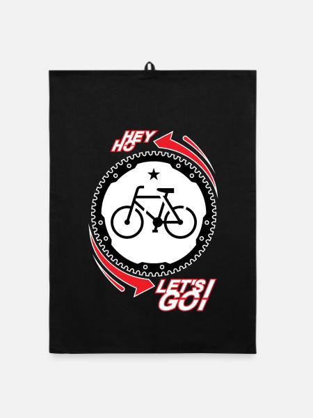 HEY HO - VÉLO - ALLONS-Y! - Torchon bio - noir - Devant