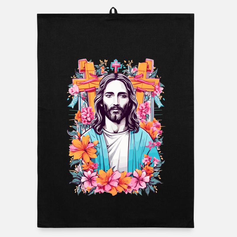 Jesus Christus - Organic Geschirrtuch - Schwarz