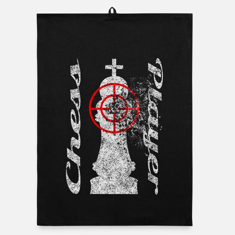 Chess motif with crosshairs Organic dish towel