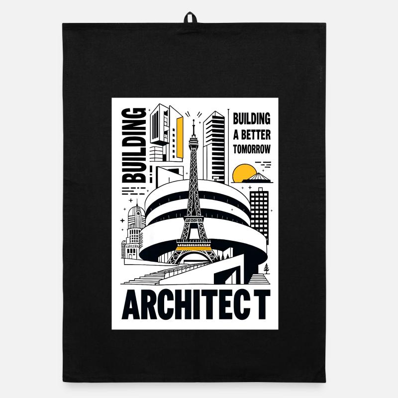 Architekt - Organic Geschirrtuch - Schwarz
